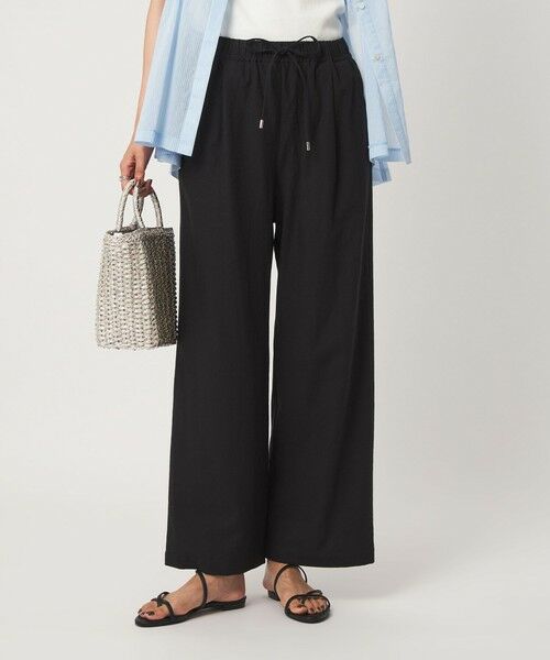 green label relaxing / グリーンレーベル リラクシング その他パンツ | ［size SHORT/TALLあり］BREEZE LINEN ブリーズリネン ワイド パンツ 2（BLACK）