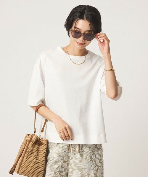 green label relaxing / グリーンレーベル リラクシング Tシャツ | クロップド ポンチ Tシャツ 2(OFF WHITE)