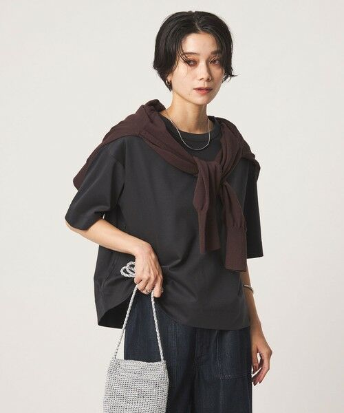 green label relaxing / グリーンレーベル リラクシング Tシャツ | クロップド ポンチ Tシャツ 2(DK.GRAY)