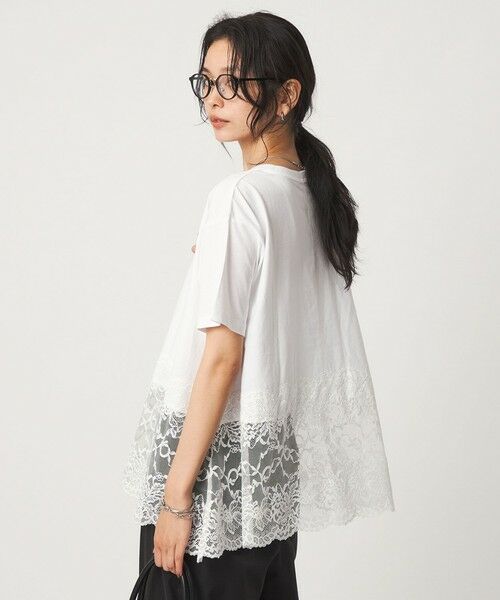 green label relaxing / グリーンレーベル リラクシング カットソー | 【WEB限定】＜at ease＞イレヘム レース ドッキング ショートスリーブ カットソー | 詳細2