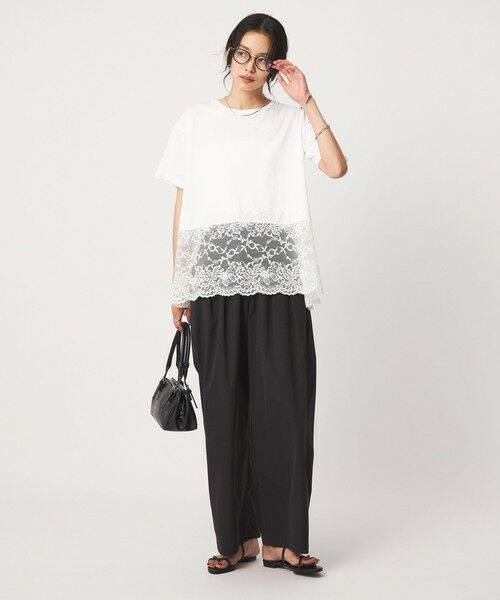 green label relaxing / グリーンレーベル リラクシング カットソー | 【WEB限定】＜at ease＞イレヘム レース ドッキング ショートスリーブ カットソー | 詳細4