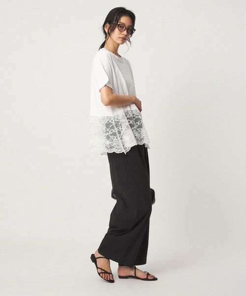 green label relaxing / グリーンレーベル リラクシング カットソー | 【WEB限定】＜at ease＞イレヘム レース ドッキング ショートスリーブ カットソー | 詳細5
