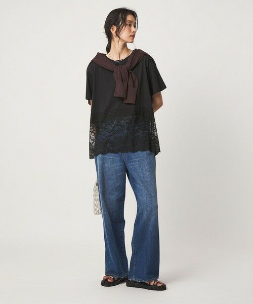green label relaxing / グリーンレーベル リラクシング カットソー | 【WEB限定】＜at ease＞イレヘム レース ドッキング ショートスリーブ カットソー | 詳細17