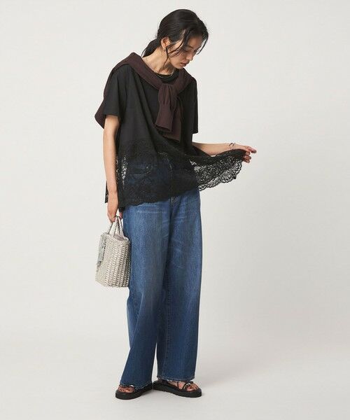 green label relaxing / グリーンレーベル リラクシング カットソー | 【WEB限定】＜at ease＞イレヘム レース ドッキング ショートスリーブ カットソー | 詳細18
