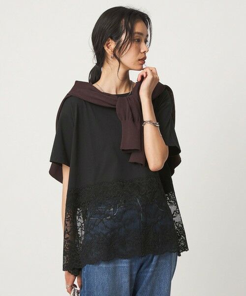 green label relaxing / グリーンレーベル リラクシング カットソー | 【WEB限定】＜at ease＞イレヘム レース ドッキング ショートスリーブ カットソー | 詳細14