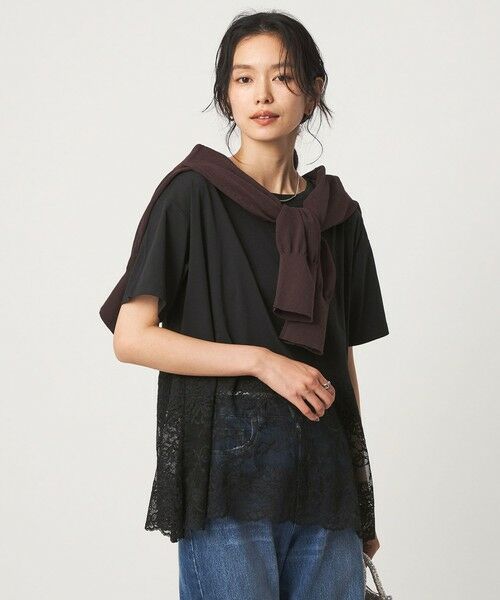 green label relaxing / グリーンレーベル リラクシング カットソー | 【WEB限定】＜at ease＞イレヘム レース ドッキング ショートスリーブ カットソー | 詳細15