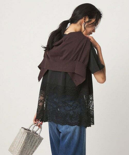 green label relaxing / グリーンレーベル リラクシング カットソー | 【WEB限定】＜at ease＞イレヘム レース ドッキング ショートスリーブ カットソー | 詳細16