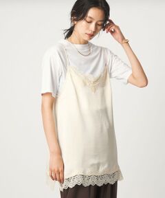 green label relaxing / グリーンレーベル リラクシング カットソー | 【WEB限定】＜at ease＞レースキャミ × Tシャツ セット