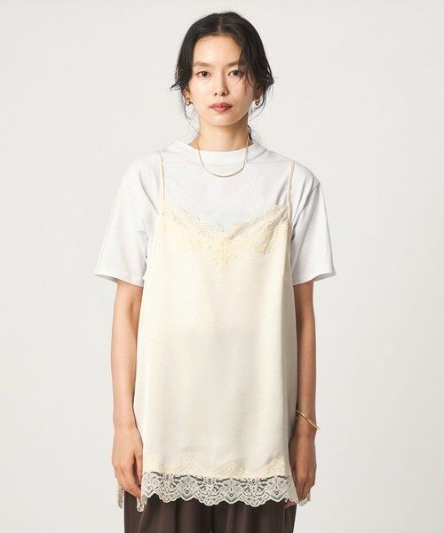 green label relaxing / グリーンレーベル リラクシング カットソー | 【WEB限定】＜at ease＞レースキャミ × Tシャツ セット | 詳細9