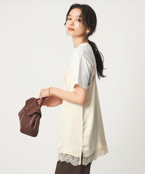green label relaxing / グリーンレーベル リラクシング カットソー | 【WEB限定】＜at ease＞レースキャミ × Tシャツ セット | 詳細3