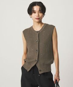 green label relaxing / グリーンレーベル リラクシング ベスト | スパンコール ニット ボタン ベスト