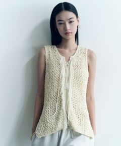 green label relaxing / グリーンレーベル リラクシング ニット・セーター | ＜SEASONAL COLLECTION＞フリンジ ニット ジレ