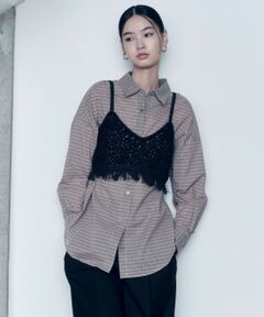 green label relaxing / グリーンレーベル リラクシング ベスト | ＜SEASONAL COLLECTION＞フリンジ ニット キャミソール