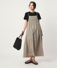 green label relaxing / グリーンレーベル リラクシング ロング・マキシ丈ワンピース | シャーリング キャミソール ワンピース
