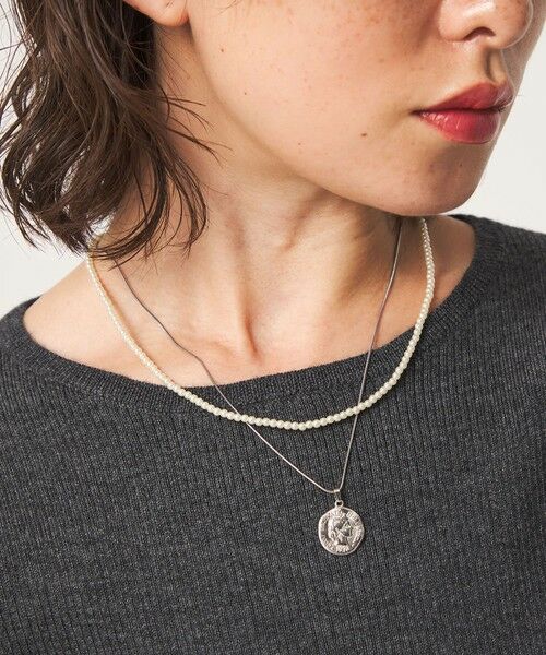 green label relaxing / グリーンレーベル リラクシング ネックレス・ペンダント・チョーカー | コイン＆フェイクパールネックレス 3WAY（SILVER）