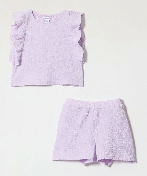 green label relaxing / グリーンレーベル リラクシング ロング・マキシ丈ワンピース | プクプク フリル セットアップ / キッズ 100cm-130cm(LILAC)