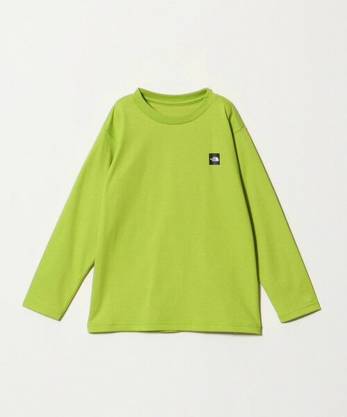 green label relaxing / グリーンレーベル リラクシング カットソー | 【WEB限定】＜THE NORTH FACE＞ ボックス ロゴ ロングスリーブ Tシャツ / キッズ 130cm-160cm（LIME）