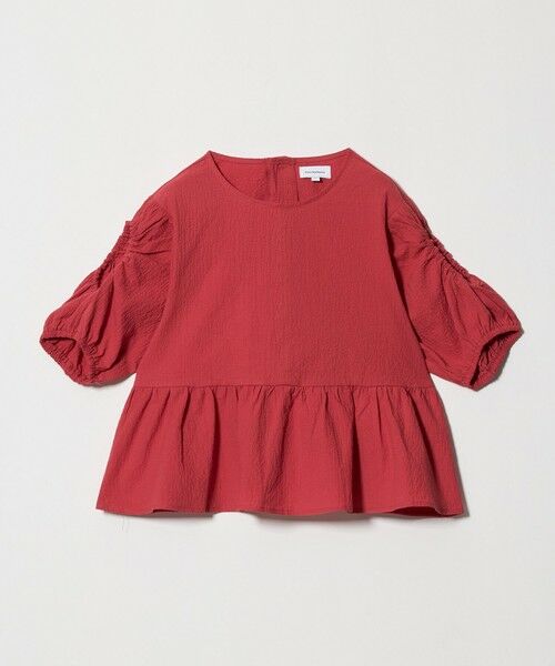 green label relaxing / グリーンレーベル リラクシング シャツ・ブラウス | カタアキ バルーン ショルダー ブラウス / キッズ 140cm-160cm（RED）