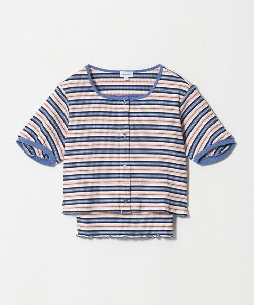 green label relaxing / グリーンレーベル リラクシング カットソー | ボーダー カーディガン キャミソール セット / キッズ 140cm-160cm(LT.BLUE)
