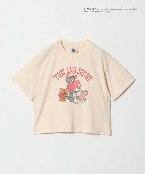 green label relaxing / グリーンレーベル リラクシング カットソー | 【別注】＜URBAMENT＞TOM and JERRY Tシャツ / キッズ 140cm-150cm（OFF WHITE）