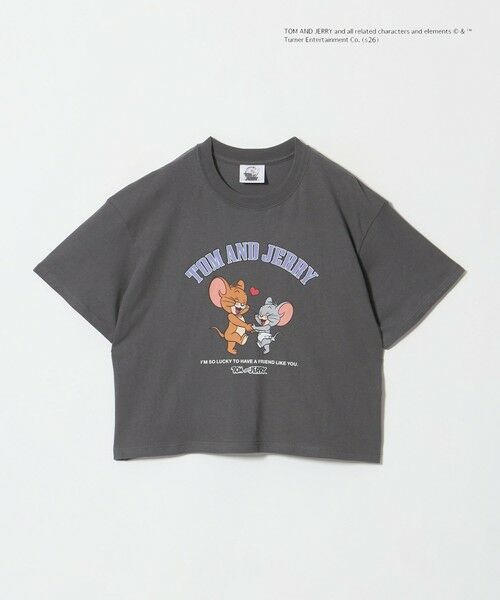 green label relaxing / グリーンレーベル リラクシング カットソー | 【別注】＜URBAMENT＞TOM and JERRY Tシャツ / キッズ 140cm-150cm（DK.GRAY）