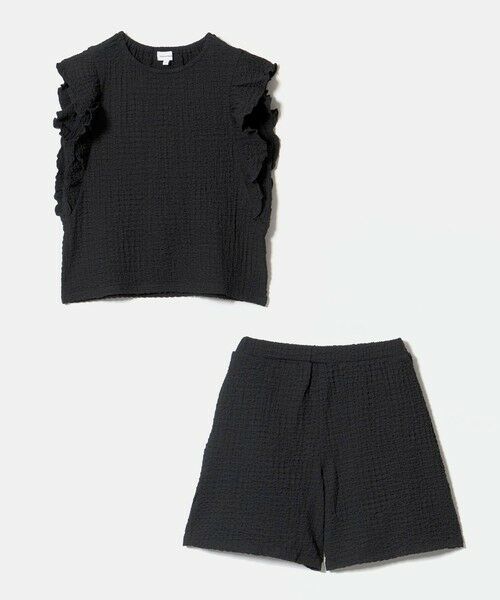 green label relaxing / グリーンレーベル リラクシング ロング・マキシ丈ワンピース | プクプクフリル セットアップ / キッズ 140cm-160cm(BLACK)