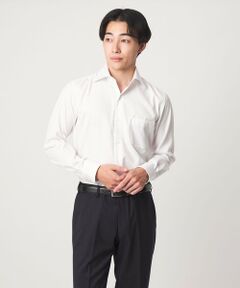 green label relaxing / グリーンレーベル リラクシング シャツ・ブラウス | コットン シャドウストライプ クレリック ワイドカラー ドレスシャツ -イージーアイロン-