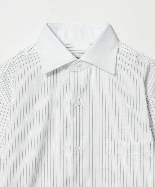 green label relaxing / グリーンレーベル リラクシング シャツ・ブラウス | コットン ツイル ストライプ クレリック ワイドカラー ドレスシャツ -イージーアイロン- | 詳細9