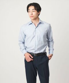 green label relaxing / グリーンレーベル リラクシング シャツ・ブラウス | コットン チェック ワイドカラー ドレスシャツ -イージーアイロン-