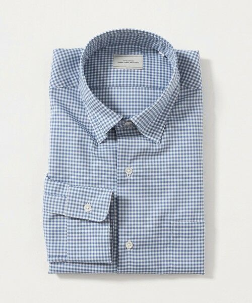 green label relaxing / グリーンレーベル リラクシング シャツ・ブラウス | エブリット コットンオックス ギンガムチェック スナップ ボタンダウン シャツ -イージーアイロン-（COBALT）