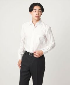 green label relaxing / グリーンレーベル リラクシング シャツ・ブラウス | コットン ヘリンボーン ワイドカラー ドレスシャツ -形態安定-
