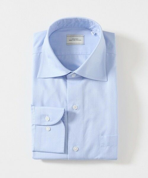 green label relaxing / グリーンレーベル リラクシング シャツ・ブラウス | コットン ヘリンボーン ワイドカラー ドレスシャツ -形態安定- | 詳細20