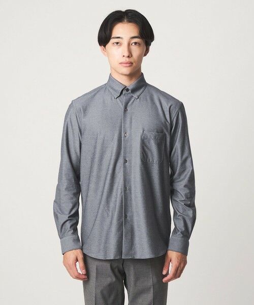 green label relaxing / グリーンレーベル リラクシング シャツ・ブラウス | エブリット TC ツイル ジャージー スナップ ボタンダウン シャツ -ストレッチ・イージーアイロン・吸水速乾- | 詳細4