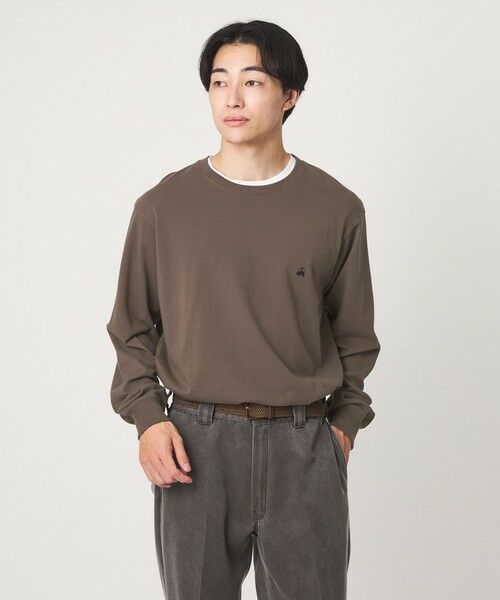 green label relaxing / グリーンレーベル リラクシング カットソー | 【別注】＜Brooks Brothers＞GLR カノコ クルーネック カットソー（DK.BROWN）