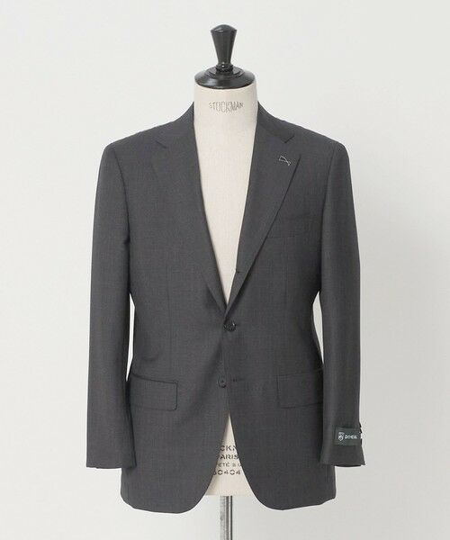 green label relaxing / グリーンレーベル リラクシング セットアップ | DORMEUIL 3B HXD スーツジャケット（DK.GRAY）