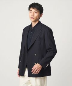 green label relaxing / グリーンレーベル リラクシング テーラードジャケット | TW サージ ダブルブレスト PKD ブレザー ジャケット -ストレッチ-