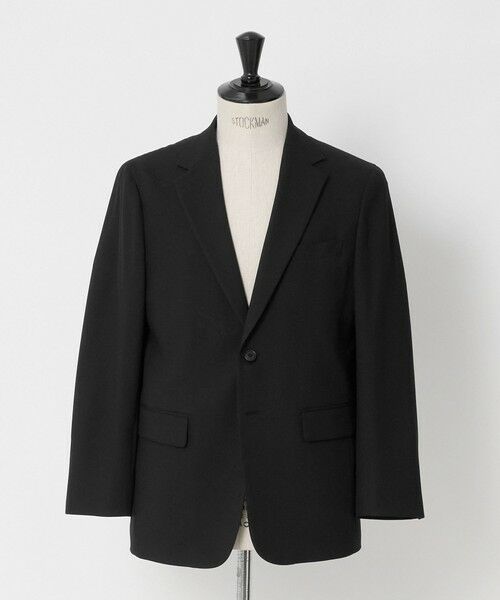 green label relaxing / グリーンレーベル リラクシング テーラードジャケット | A+ リネンライク 2B リラックス セットアップ ジャケット -ストレッチ-（BLACK）