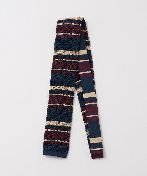 green label relaxing / グリーンレーベル リラクシング ネクタイ | ＜Bleck＞6.5cm ニット ボーダー1 ネクタイ ニットタイ（NAVY）