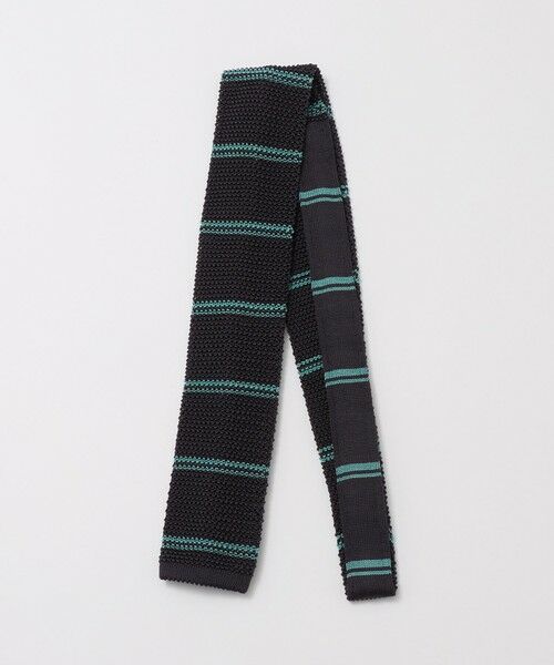 green label relaxing / グリーンレーベル リラクシング ネクタイ | ＜Bleck＞6.5cm ニット ボーダー2 ネクタイ ニットタイ（DK.GRAY）
