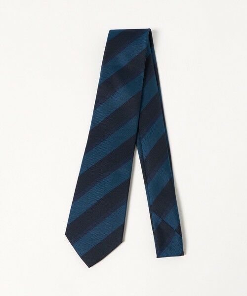 green label relaxing / グリーンレーベル リラクシング ネクタイ | GLR シルク1 8.0cm ストライプ2 ネクタイ（NAVY）