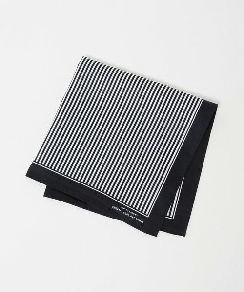 green label relaxing / グリーンレーベル リラクシング ハンカチ | GLR サテン ストライプ ハンカチ（BLACK）