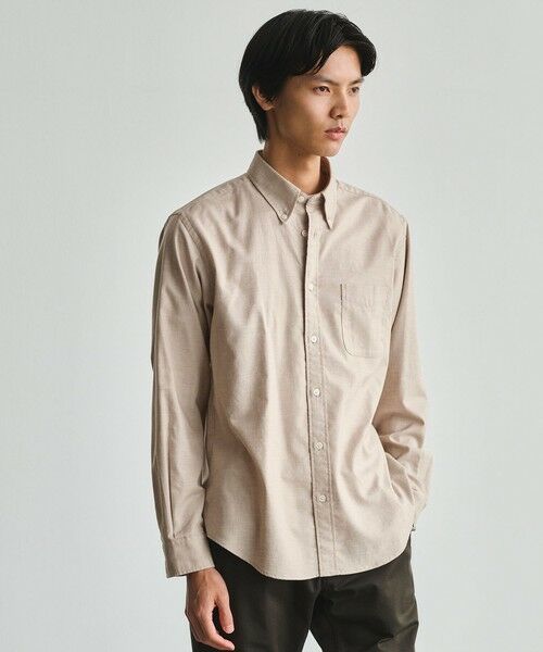 green label relaxing / グリーンレーベル リラクシング シャツ・ブラウス | ナチュラルフィット ビエラボタンダウン 長袖 シャツ（BEIGE）