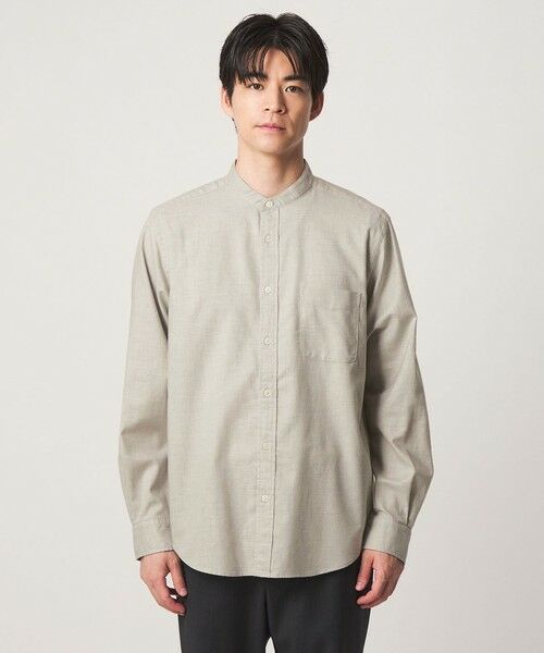 green label relaxing / グリーンレーベル リラクシング シャツ・ブラウス | ナチュラル フィット ビエラバンドカラー 長袖 シャツ | 詳細4