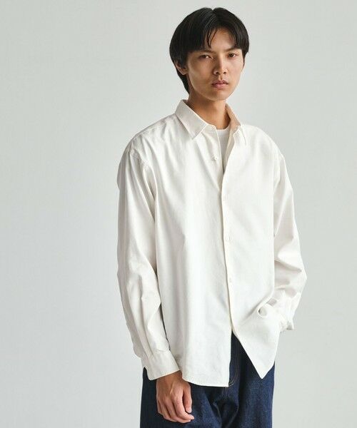 green label relaxing / グリーンレーベル リラクシング シャツ・ブラウス | FINE BASIC スビン オックスフォード レギュラー 長袖 シャツ（WHITE）