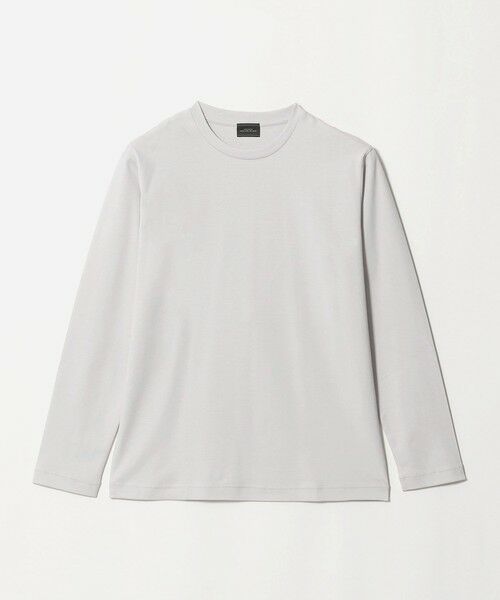 green label relaxing / グリーンレーベル リラクシング カットソー | オーガニック コットン ポンチ クルーネック 長袖 Tシャツ（LT.GRAY）