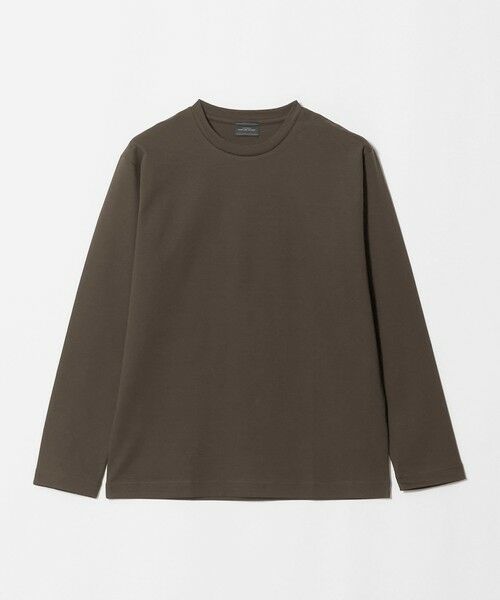 green label relaxing / グリーンレーベル リラクシング カットソー | オーガニック コットン ポンチ クルーネック 長袖 Tシャツ（DK.BROWN）