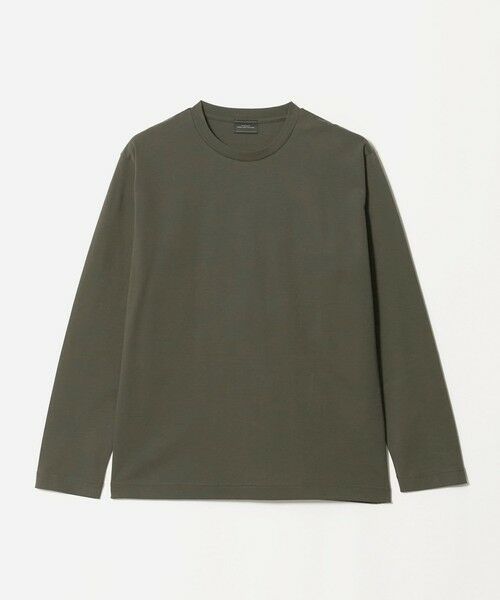 green label relaxing / グリーンレーベル リラクシング カットソー | オーガニック コットン ポンチ クルーネック 長袖 Tシャツ（DK.GREEN）