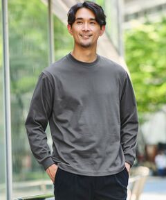 green label relaxing / グリーンレーベル リラクシング カットソー | 【WEB限定】JUST fit デイリー ワイド 長袖 Tシャツ -吸水速乾・抗菌-