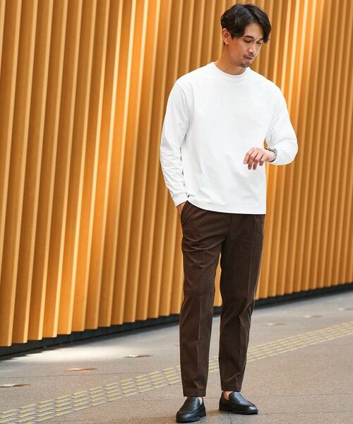 green label relaxing / グリーンレーベル リラクシング カットソー | 【WEB限定】JUST fit クリーン カノコ ワイド クルーネック 長袖 Tシャツ -抗菌- | 詳細1