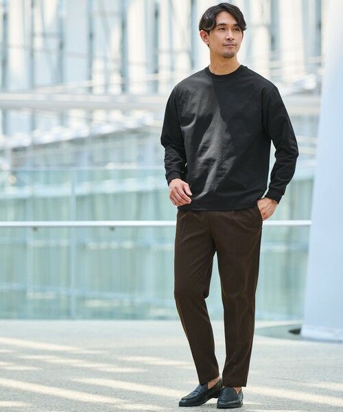 green label relaxing / グリーンレーベル リラクシング カットソー | 【WEB限定】JUST fit クリーン カノコ ワイド クルーネック 長袖 Tシャツ -抗菌- | 詳細5